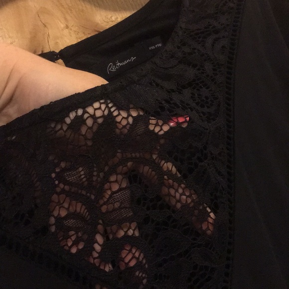 Black Dress with Lace Inserts - Picture 4 of 6